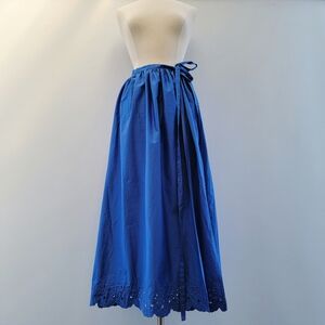 Le Petit Trou Camille Apron Skirt Blue Size Small Maxi Minimalist Boho Luxe